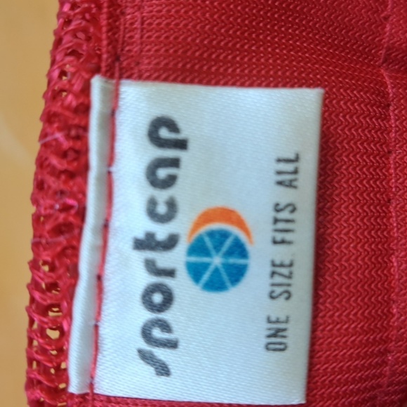 Vintage 80s Ford Mustang patched red & white mesh foam panel trucker hat cap - Picture 8 of 8